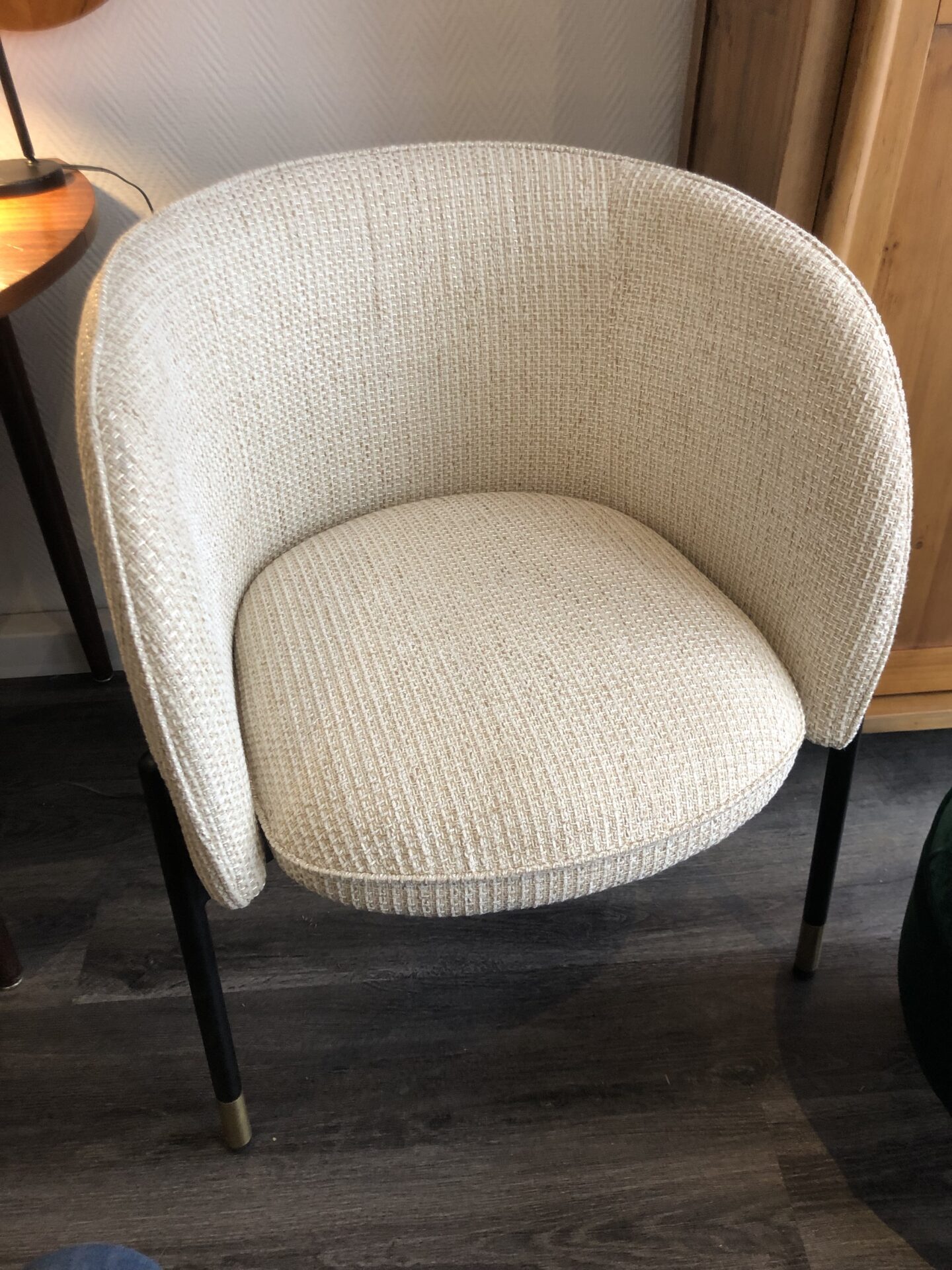 Fauteuil tweed beige CHUCK – Image 3