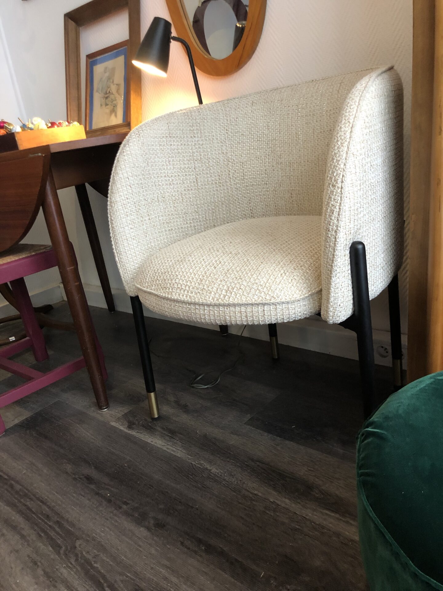 Fauteuil tweed beige CHUCK – Image 6