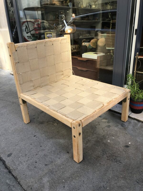 Chauffeuse en tissu bouclette blanc – Image 6