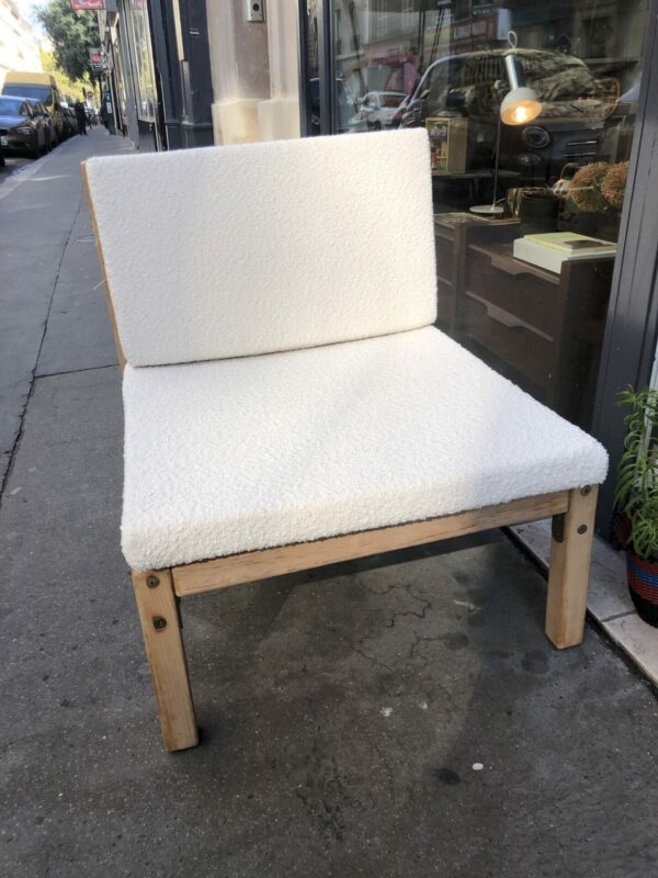 Chauffeuse en tissu bouclette blanc – Image 5