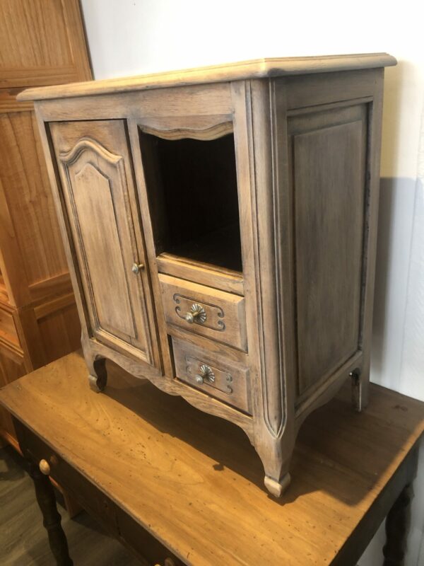 Petit meuble d’appoint bois blanchi – Image 2