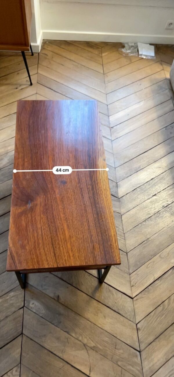 Table basse style industriel (métal et bois) – Image 3