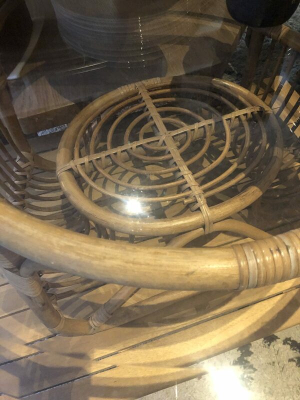 Table basse en rotin et verre – Image 7