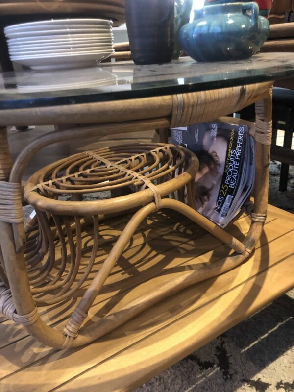 Table basse en rotin et verre – Image 6