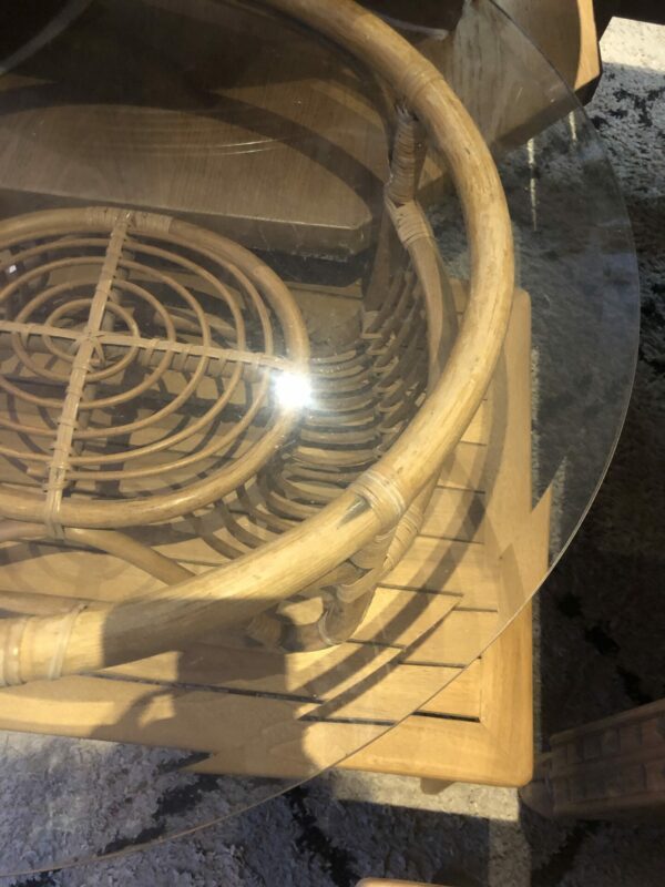Table basse en rotin et verre – Image 10
