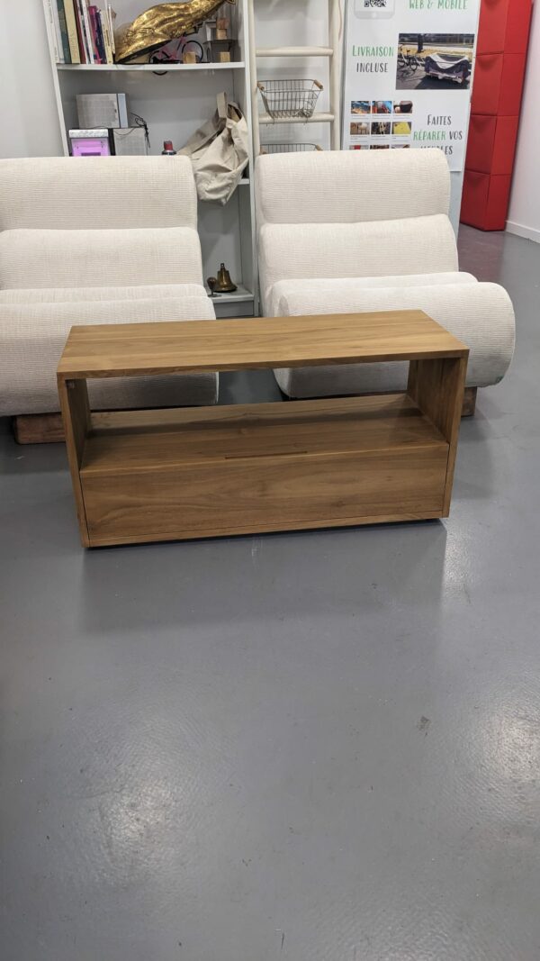 Meuble TV en teck massif 90 cm – Image 3