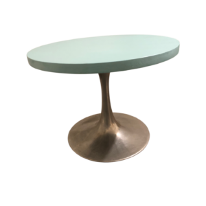 Table basse plateau bois bleu et pied métal