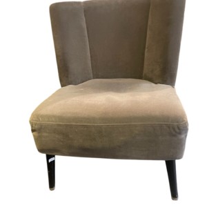 Fauteuil velours gris foncé
