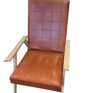 Fauteuil vintage skaï marron