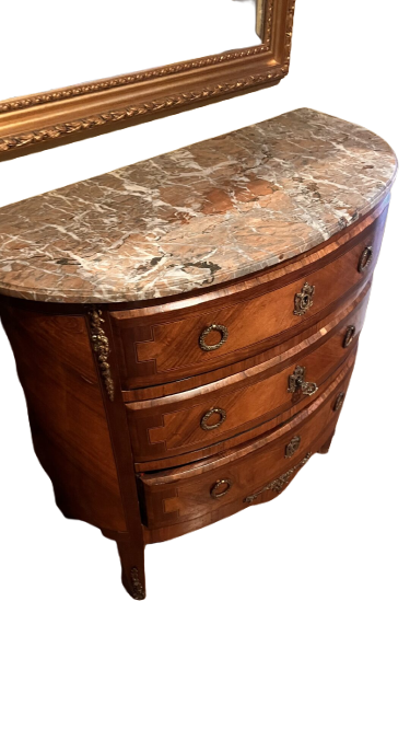 Commode 3 tiroirs avec plateau en marbre
