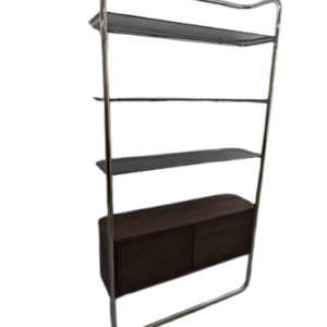 Etagère métal acier chromé avec caisson, Giorgi