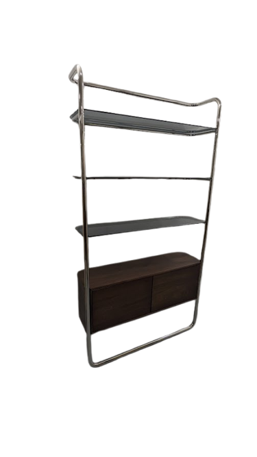 Etagère métal acier chromé avec caisson, Giorgi