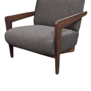 Fauteuil noyer massif et bouclette, Izag