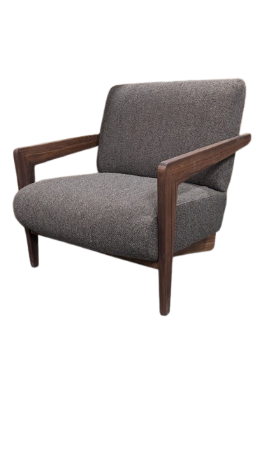 Fauteuil noyer massif et bouclette, Izag