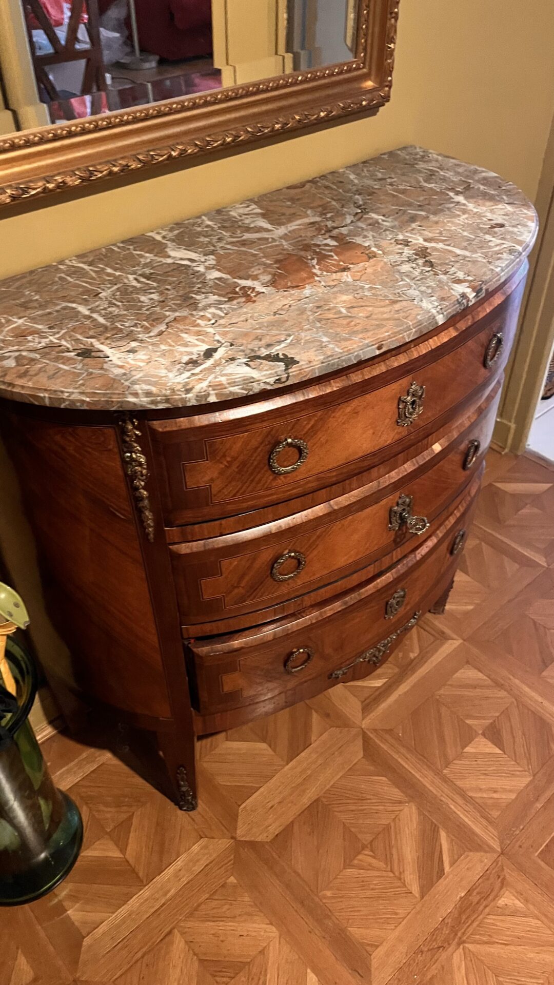 Commode 3 tiroirs avec plateau en marbre – Image 2