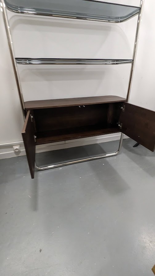 Etagère métal acier chromé avec caisson, Giorgi – Image 4