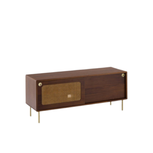 Meuble TV noyer et cannage, Redpop