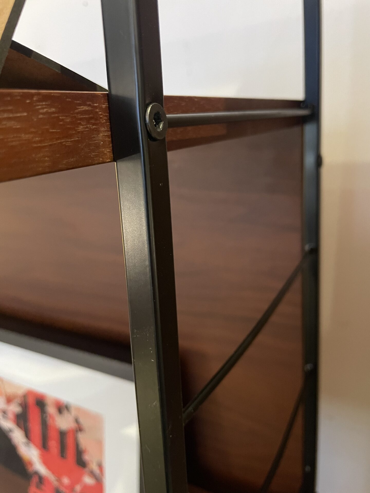 Étagère - Meuble Tv / hi-fi reddition vintage LA REDOUTE - noyer et métal – Image 8