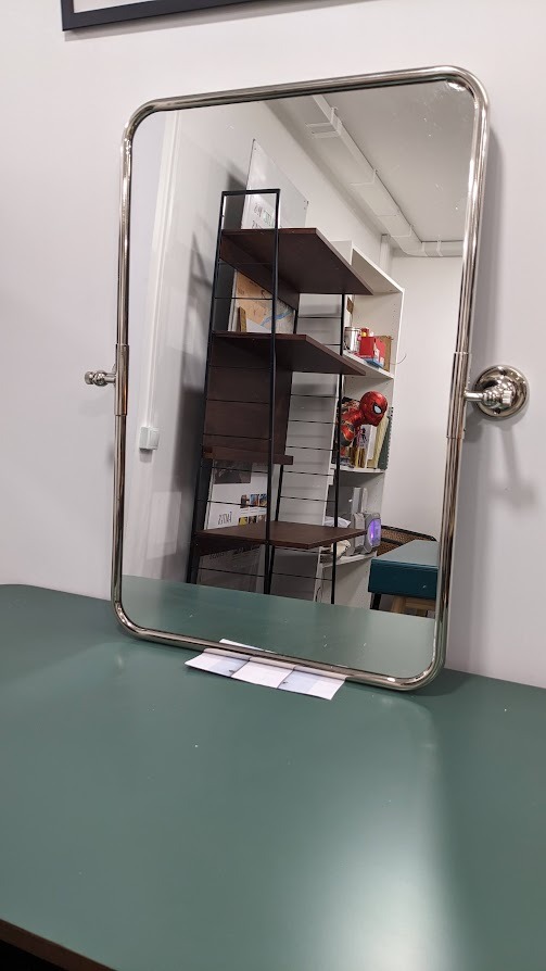 Miroir inclinable chromé H75,5cm Cassandre – Image 2