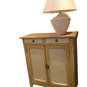 Buffet parisien patine jaune et blanc lin