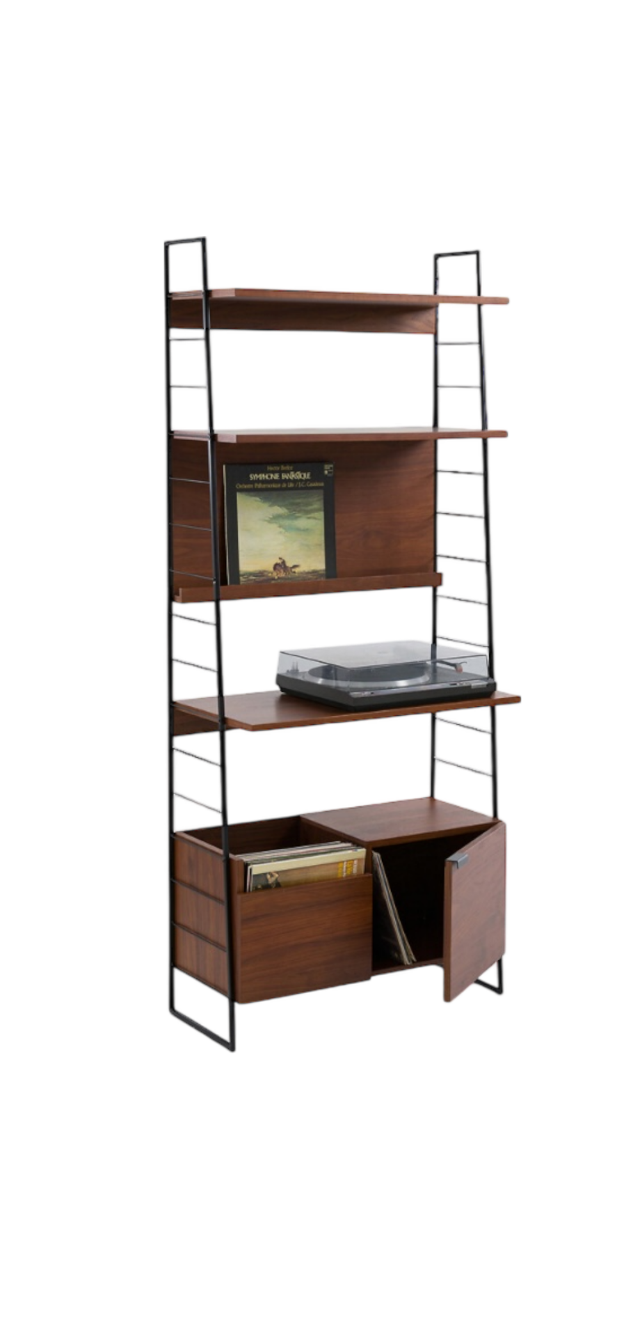 Étagère - Meuble Tv / hi-fi reddition vintage LA REDOUTE - noyer et métal