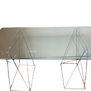 Bureau en Verre et Acier Chromé