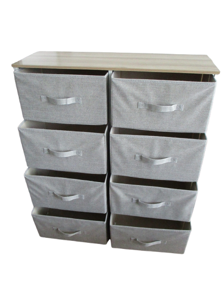 Commode à 8 Tiroirs en Tissu