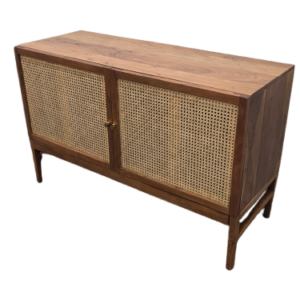 Buffet en acacia massif et cannage LEONTINE