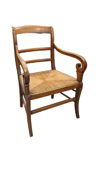 Fauteuil de lecture paillé