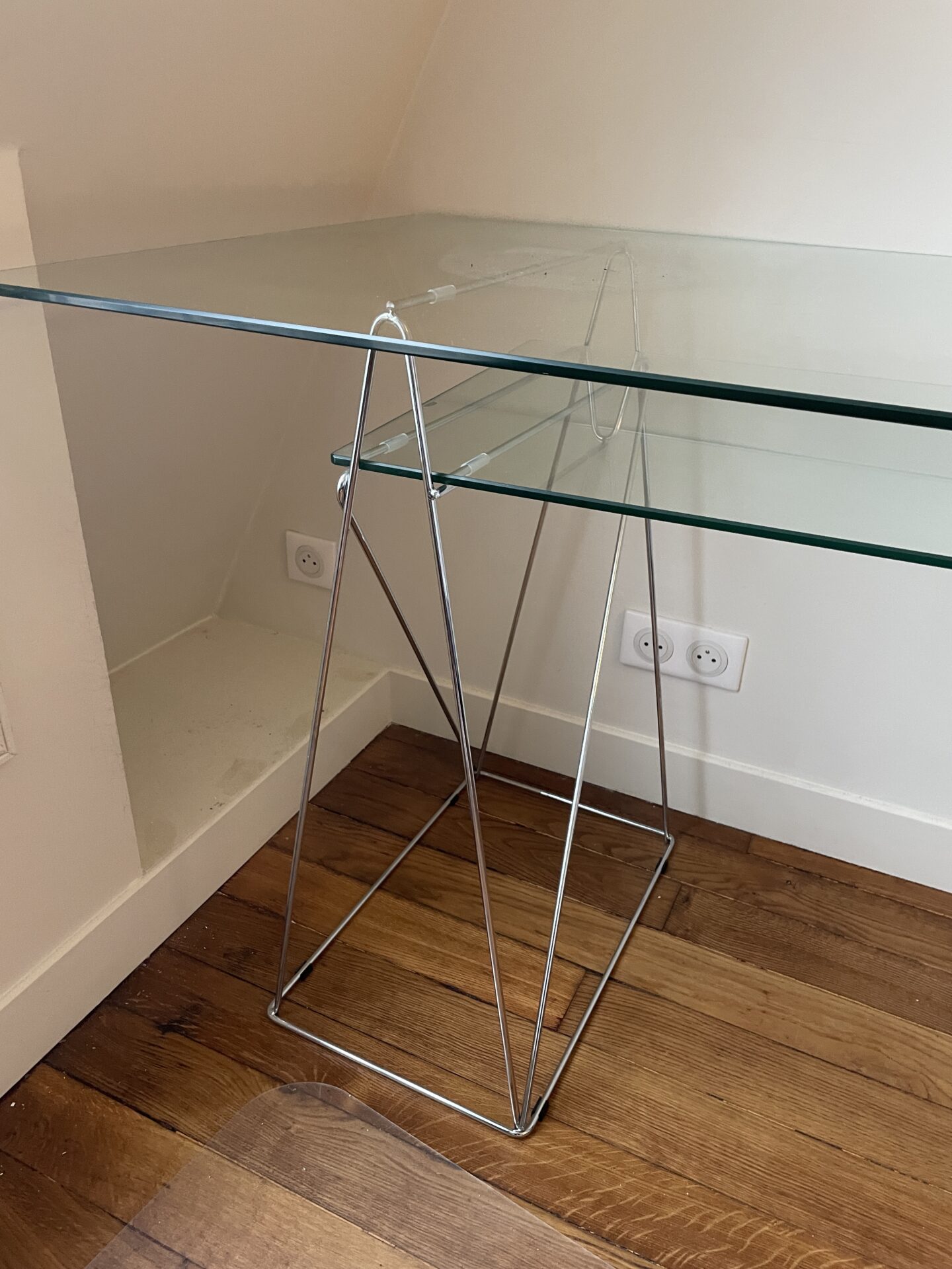Bureau en Verre et Acier Chromé – Image 4