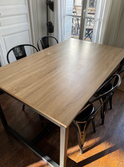 Table à manger + 4 chaises style industriel – Image 2