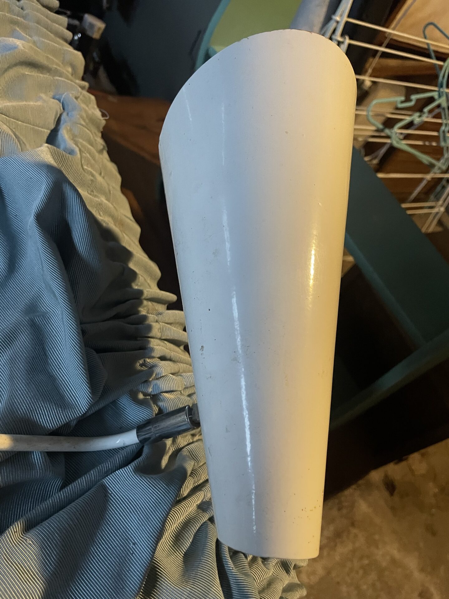 Plafonnier vintage 6 bras orientables en metal blanc – Image 12