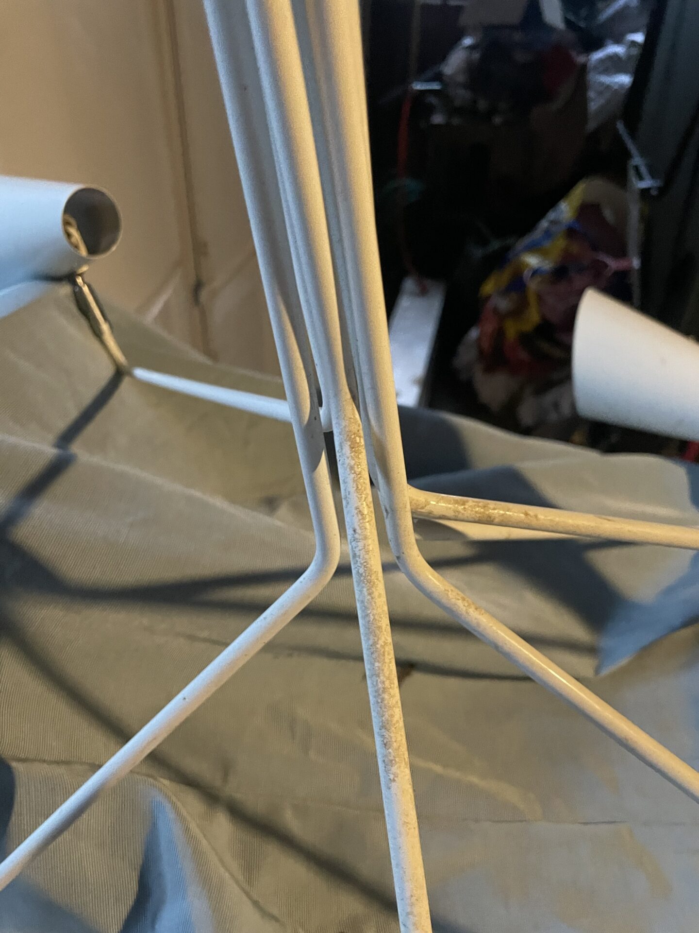 Plafonnier vintage 6 bras orientables en metal blanc – Image 13