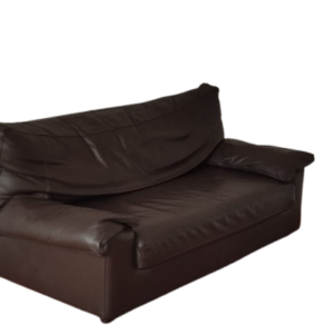 Canapé 2 places STEINER Paris en cuir marron