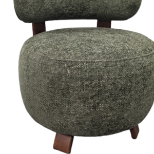 Fauteuil PLATON bois noyer tweed vert