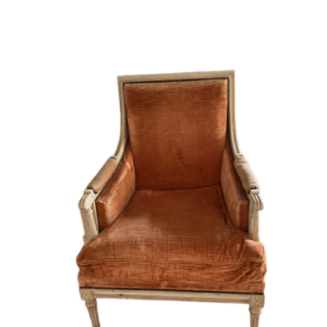 Fauteuil velours orange