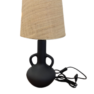 Lampe à poser céramique et raphia, Balsa