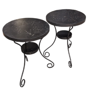 Paire de guéridons en fer Ikea vintage