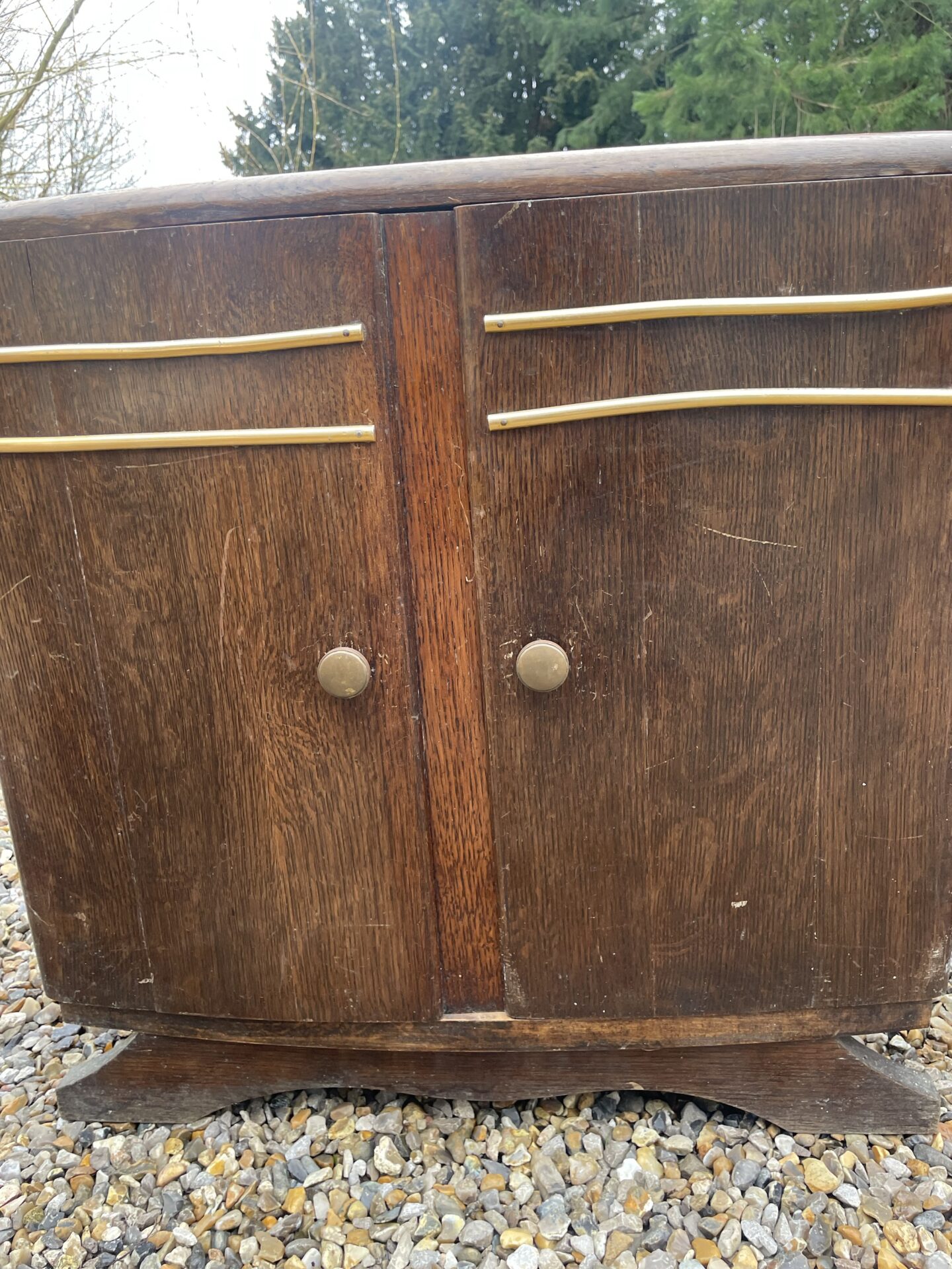 Table de chevet / meuble d’appoint plateau marbre style Art Déco – Image 3