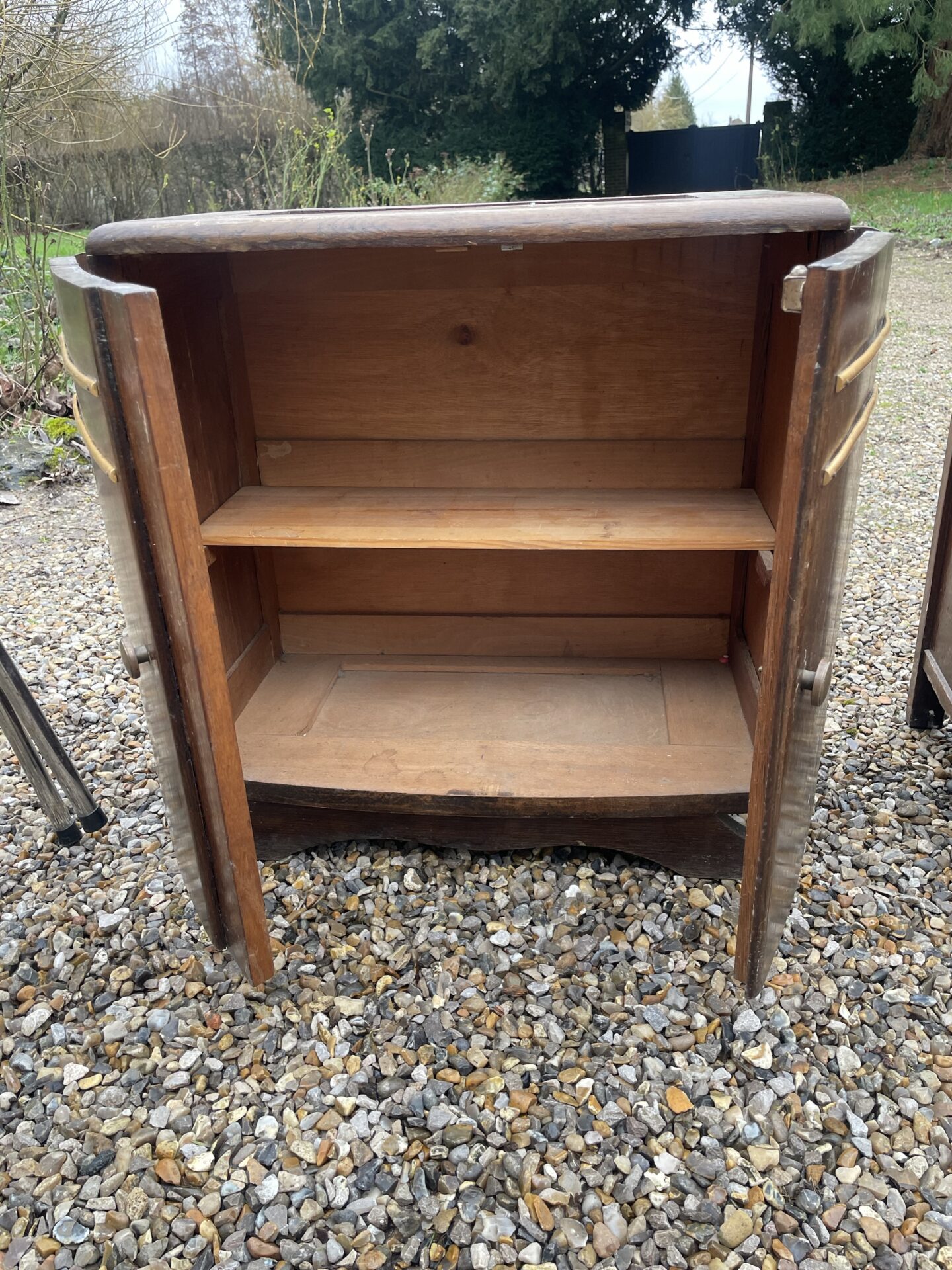 Table de chevet / meuble d’appoint plateau marbre style Art Déco – Image 4