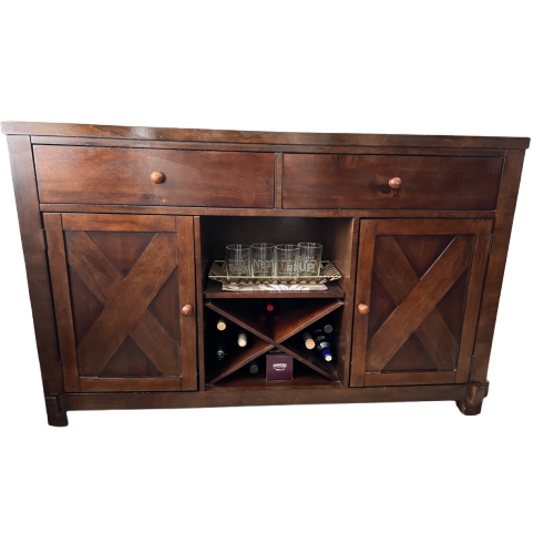 Buffet / meuble de bar en bois massif modèle 'X Factor'