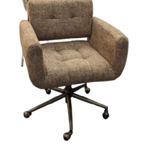 Chaise de bureau, Tweed & métal doré VALERIA