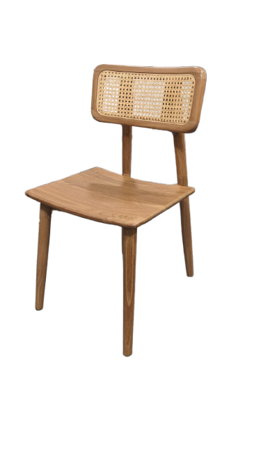 Chaise en teck massif et cannage SIXTINE