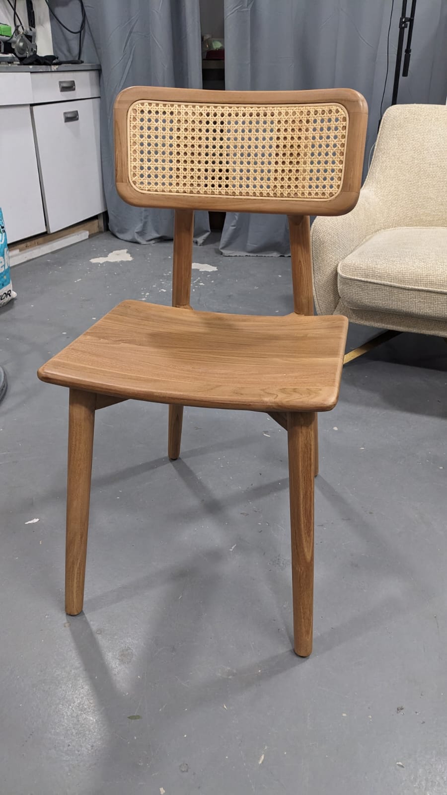 Chaise en teck massif et cannage SIXTINE – Image 3