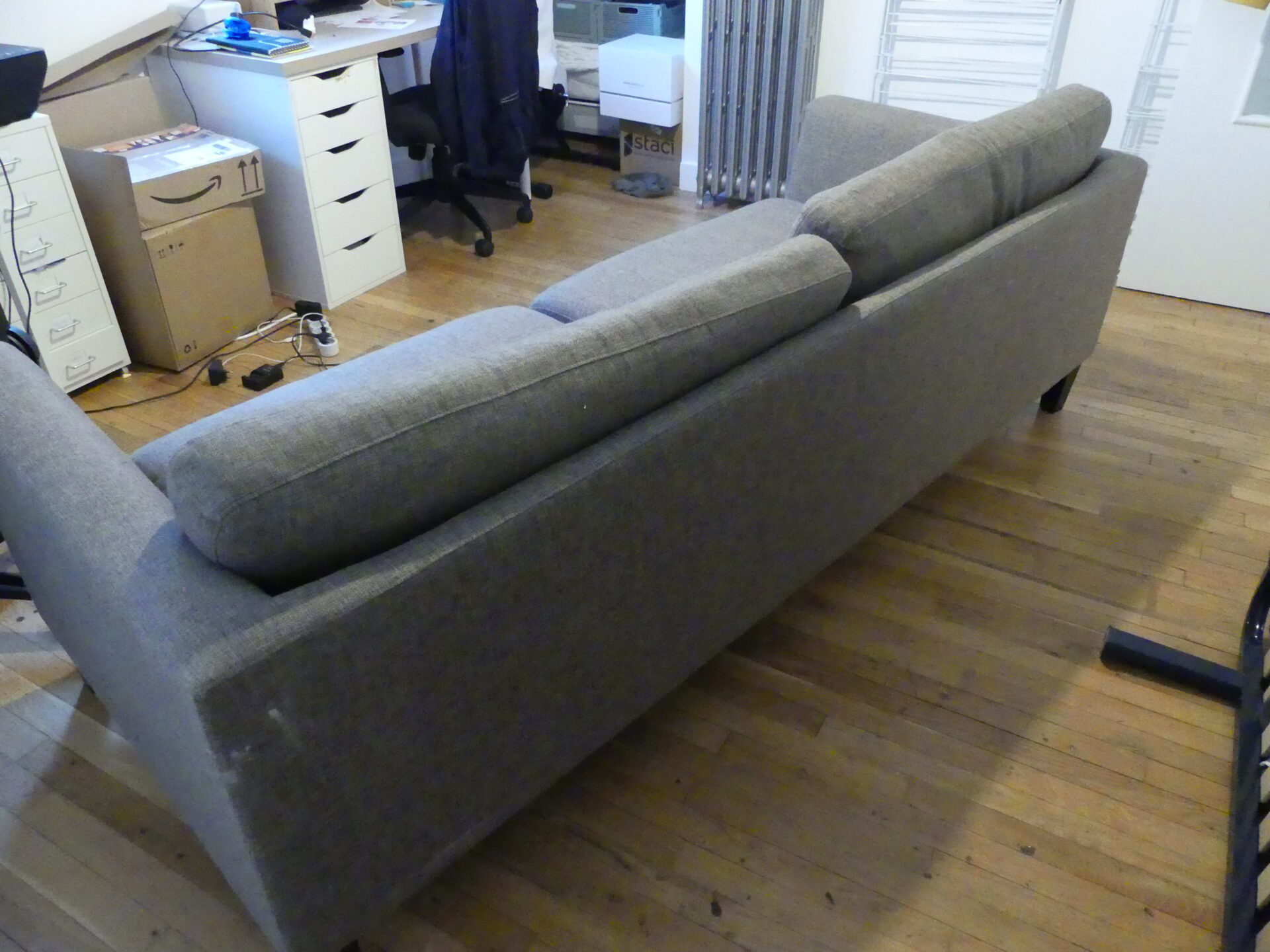 Vends canapé textile gris chiné 3 places – Image 4