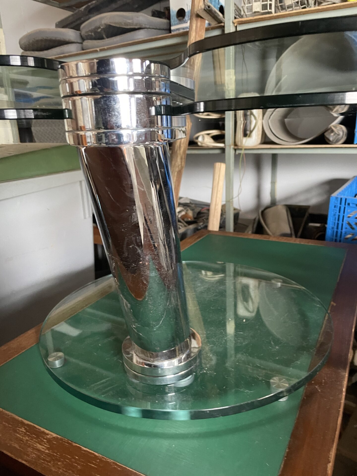 Table basse en verre et chrome extensible papillon – Image 6