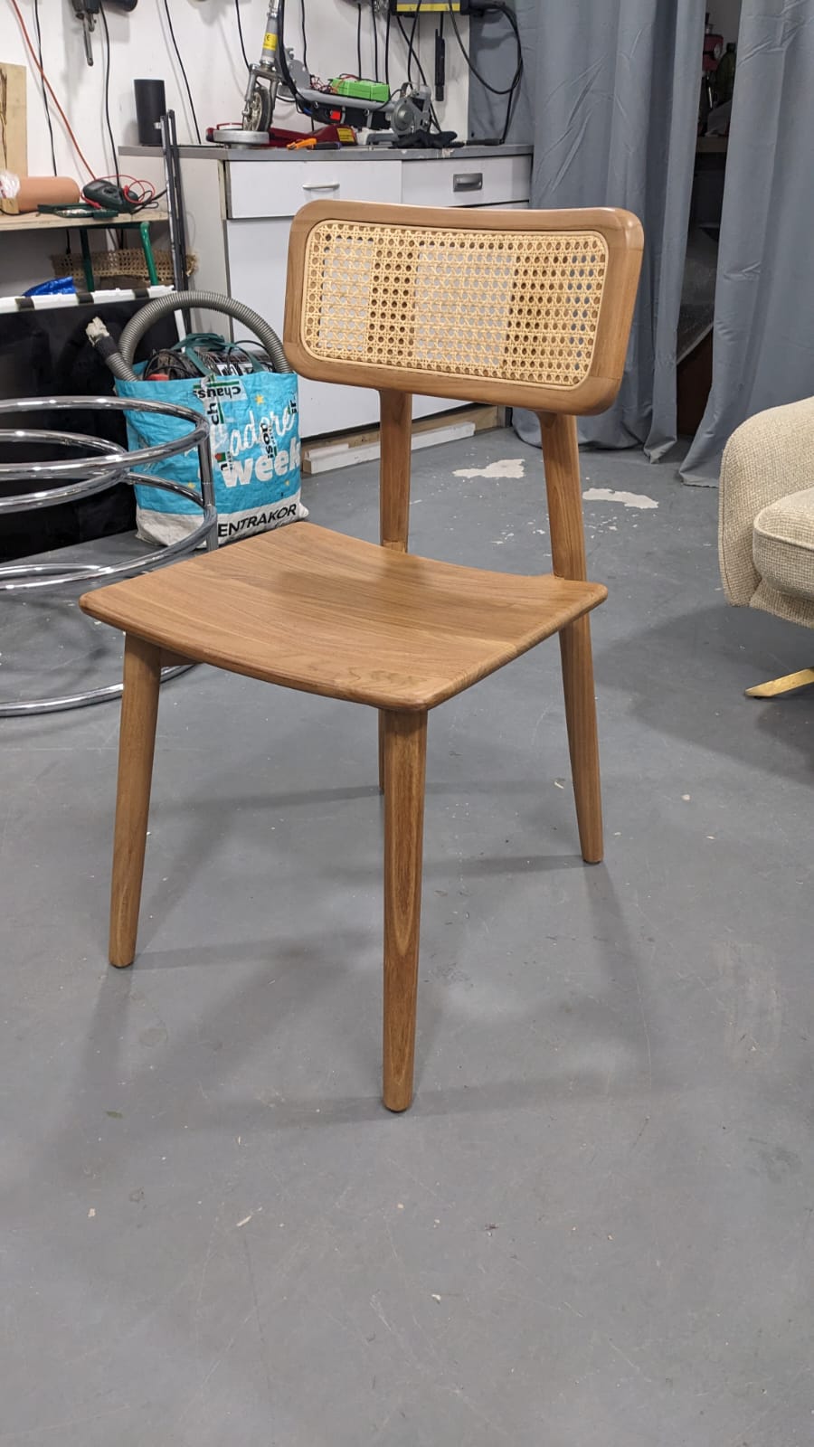 Chaise en teck massif et cannage SIXTINE – Image 2