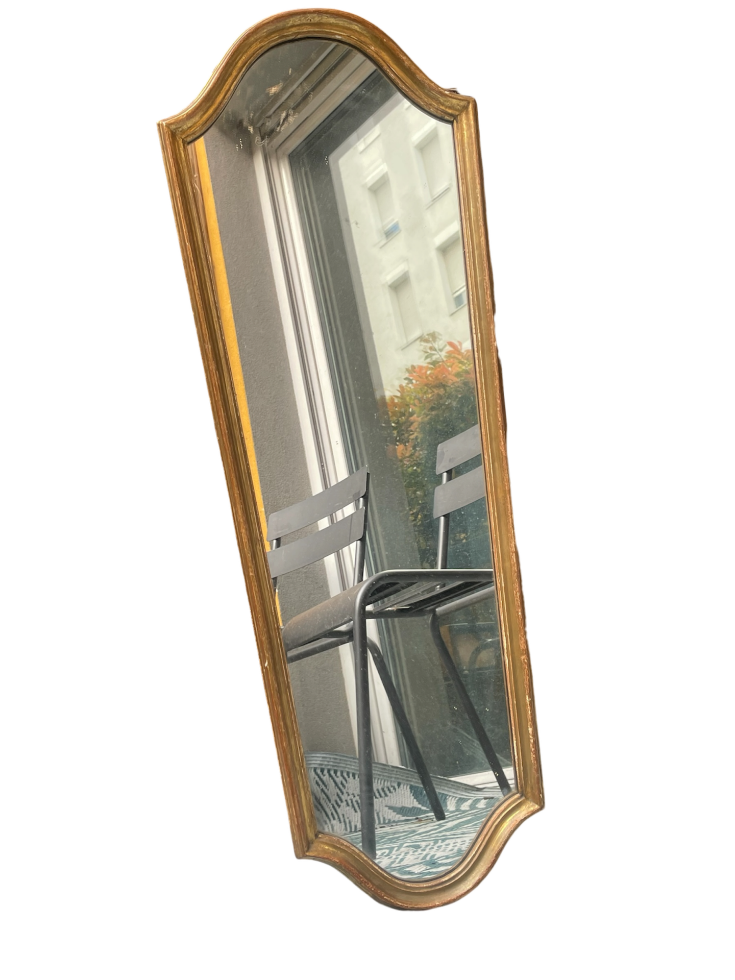 miroir vertical doré