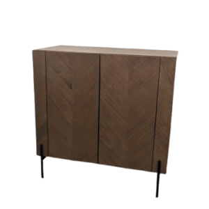 Meuble bar en mindi massif et métal CALIX