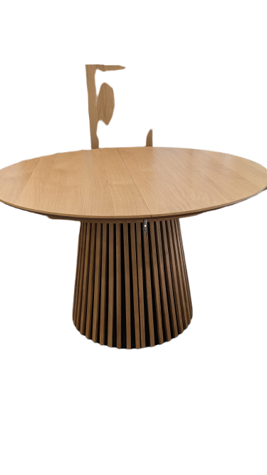 FREYA Table à manger ronde extensible 4 à 8 p.